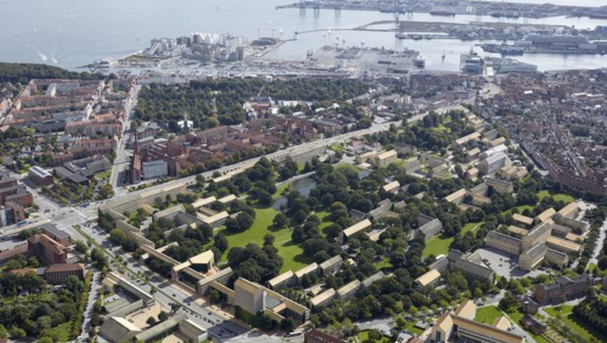 Aarhus University central campus (aeral view)
